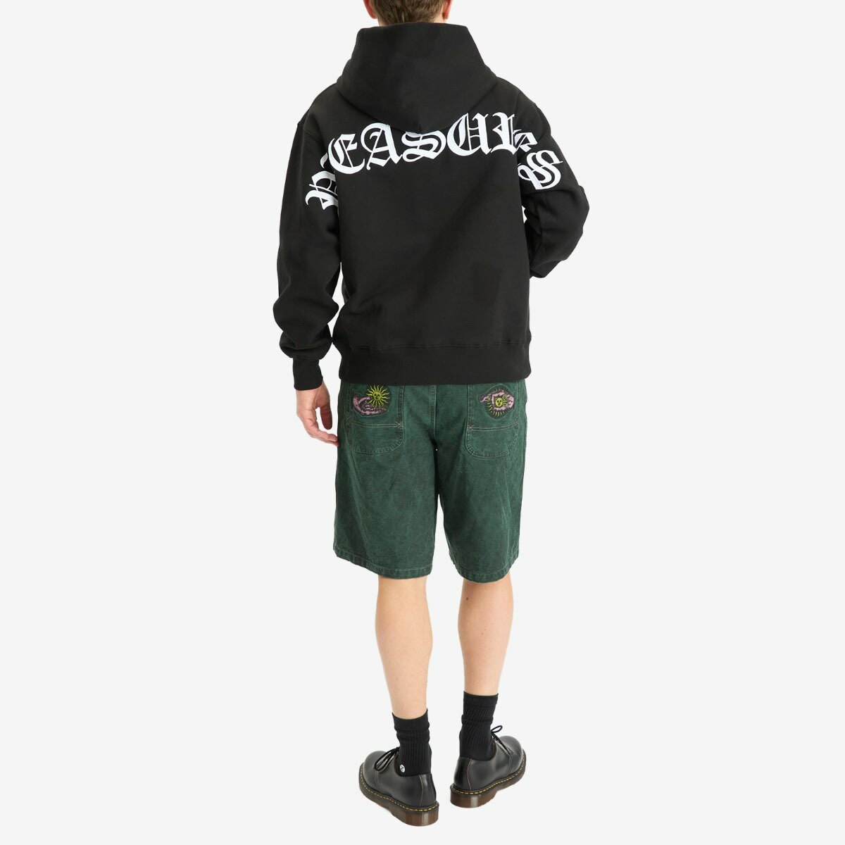 Pleasures Men's Apollo Baggy Denim Shorts in Dark Forest