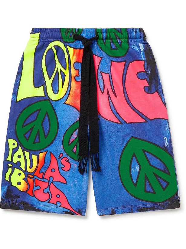 Photo: Loewe - Paula's Ibiza Wide-Leg Printed Cotton-Jersey Shorts - Multi