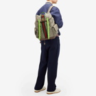 Gucci Men's Ophidia Neon Strap Backpack in Beige/Green 