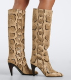 Isabel Marant Jany snake-effect leather knee-high boots