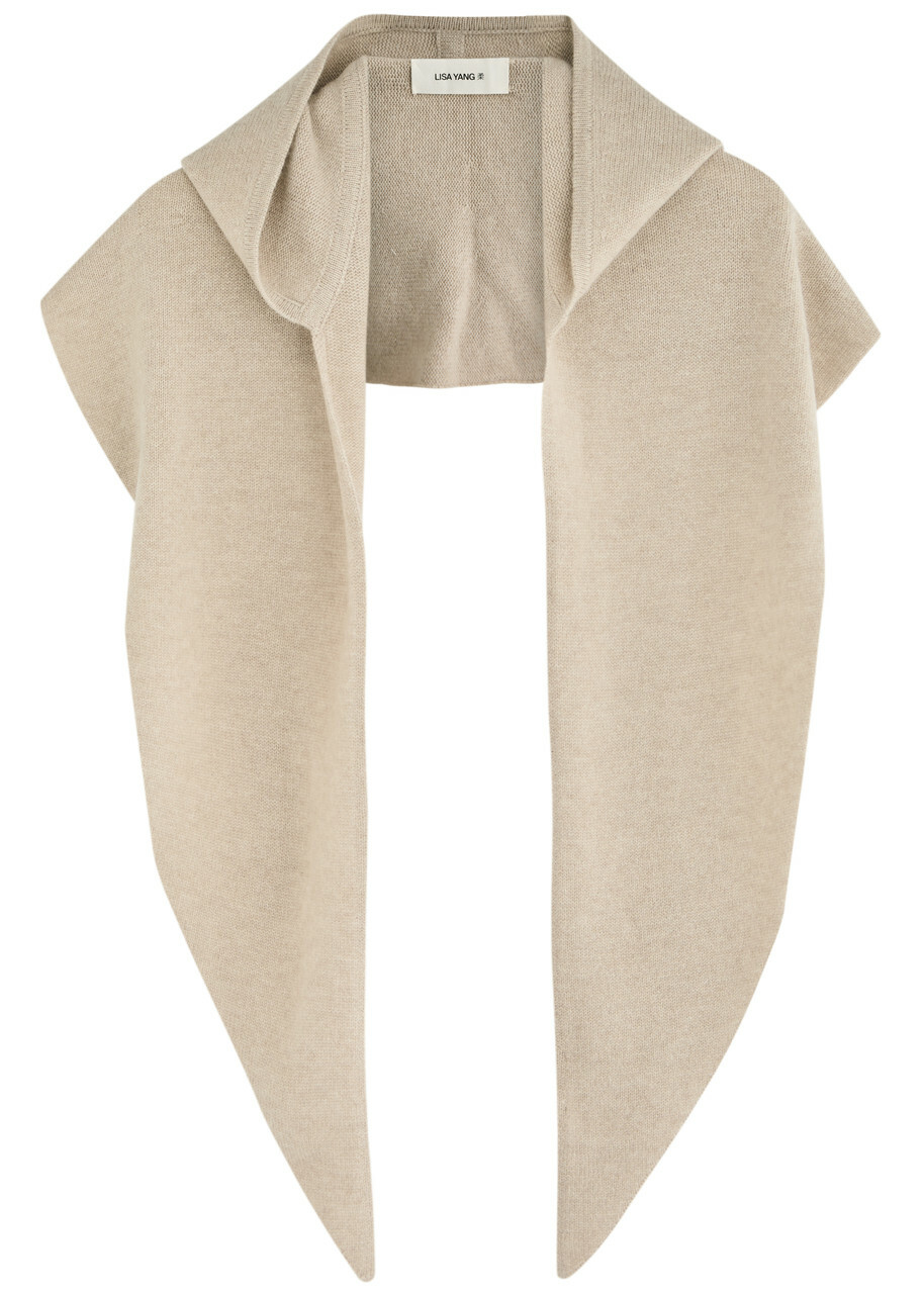Lisa Yang Rina Hooded Cashmere Scarf - Sand - One Size