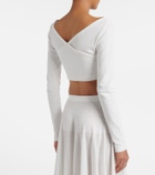 Alaïa Cotton-blend crêpe wrap top