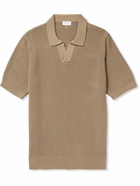 Sunspel - Honeycomb-Knit Cotton Polo Shirt - Brown