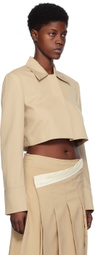 LOW CLASSIC Beige Cropped Jacket