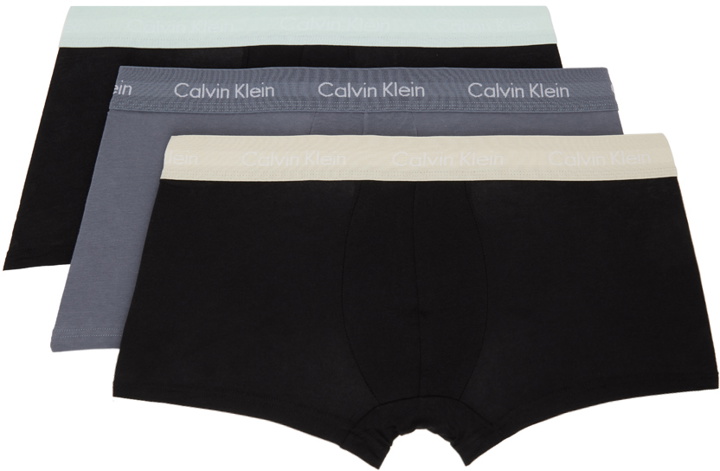 Photo: Calvin Klein Underwear Three-Pack Black Low-Rise Trunk Boxers