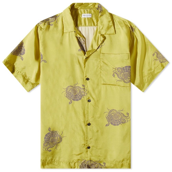 Photo: Dries Van Noten Men's Carltone Floral Print Vacation Shirt in Yellow