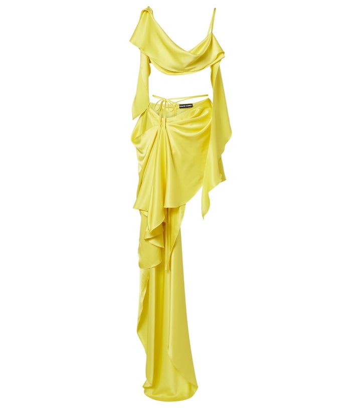 Photo: David Koma Draped satin top and skirt set