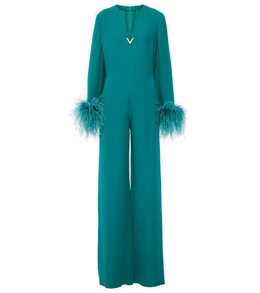 Valentino Cady Couture feather-trimmed jumpsuit Valentino