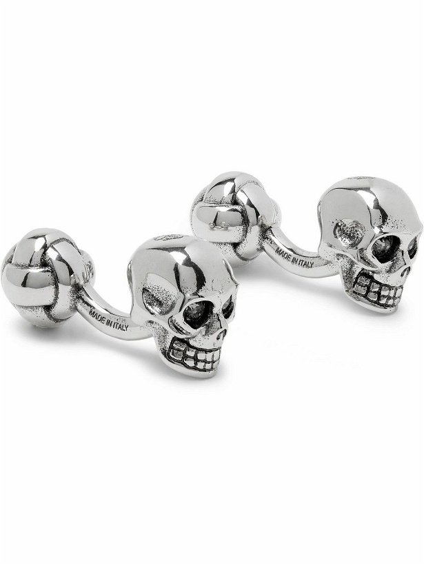 Photo: Alexander McQueen - Skull Silver-Tone Crystal Cufflinks