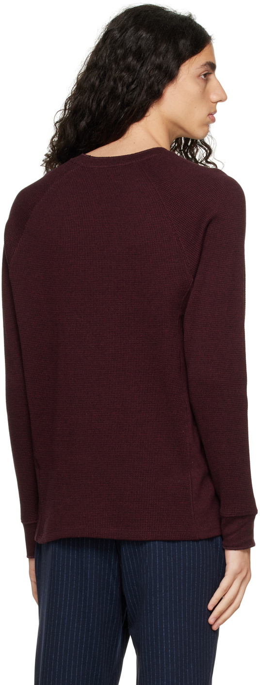 Vince Burgundy Mouline Thermal Crewneck Sweater