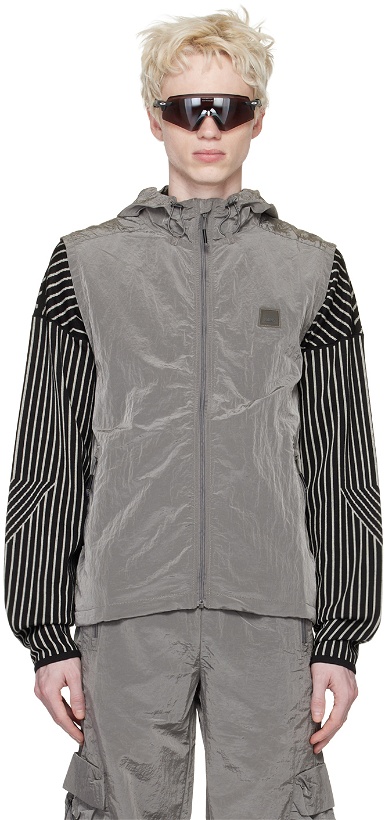 Photo: RAINS Gray Hooded Vest