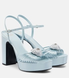 Valentino Garavani Cœur Royal embellished satin platform sandals