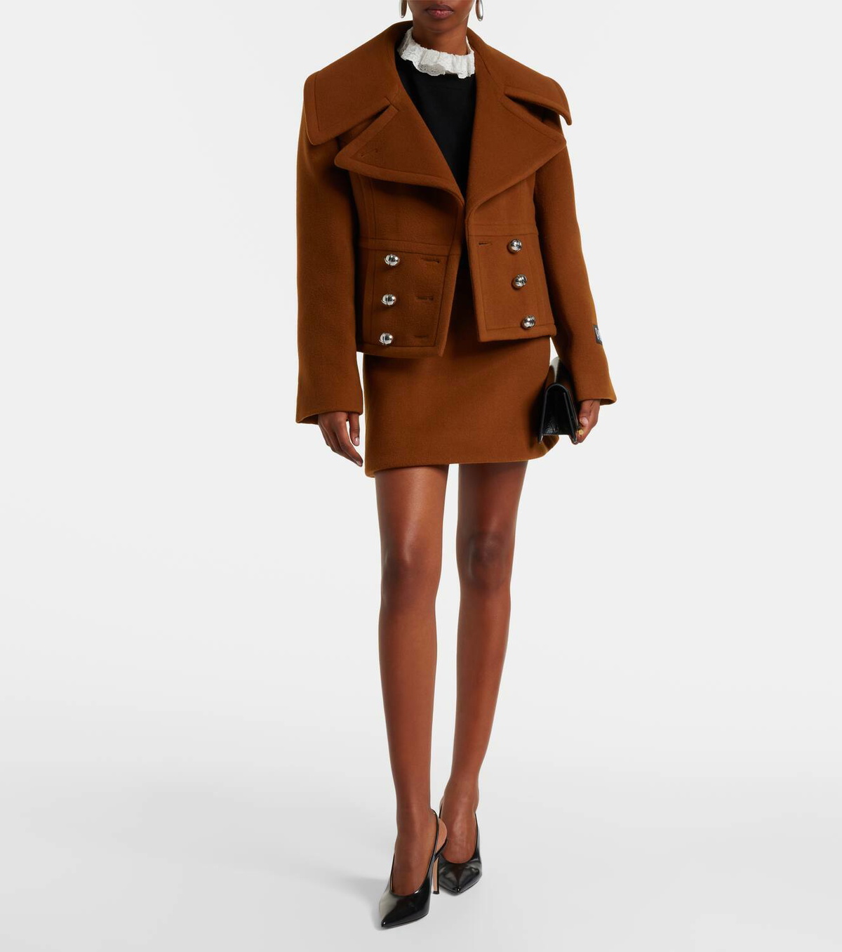 Patou Cropped wool-blend jacket