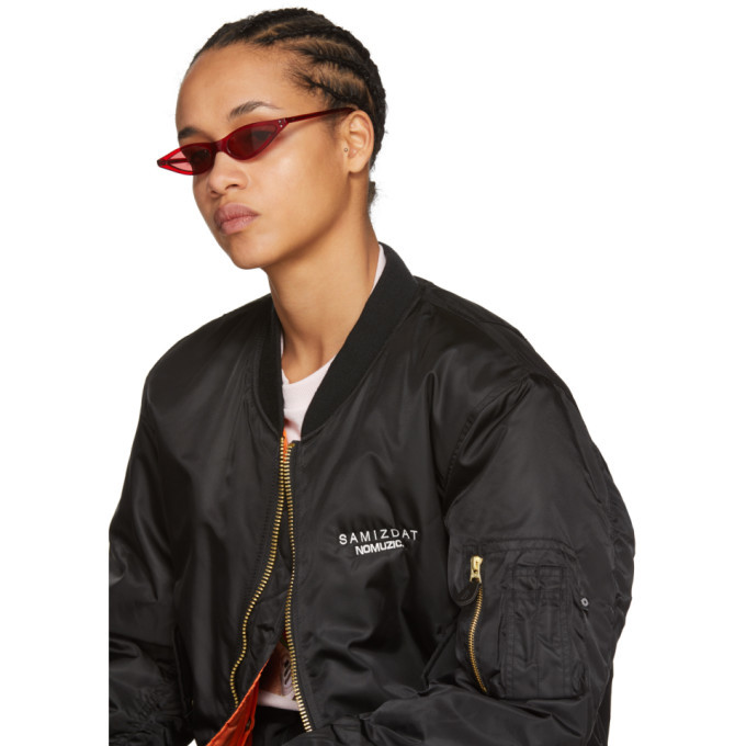 George Keburia Red Micro Cat-Eye Sunglasses