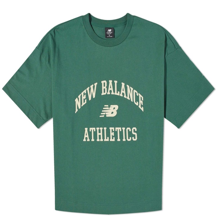 Photo: New Balance Women's Athletics Varsity Boxy T-Shirt in Nightwatch Green