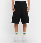 AMI - Wide-Leg Denim Shorts - Men - Black