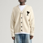 AMI Paris Men's Contrasted ADC Cardigan in Nut/Black