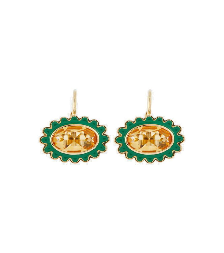 Photo: Aliita Margarita 18kt gold earrings with citrine and enamel