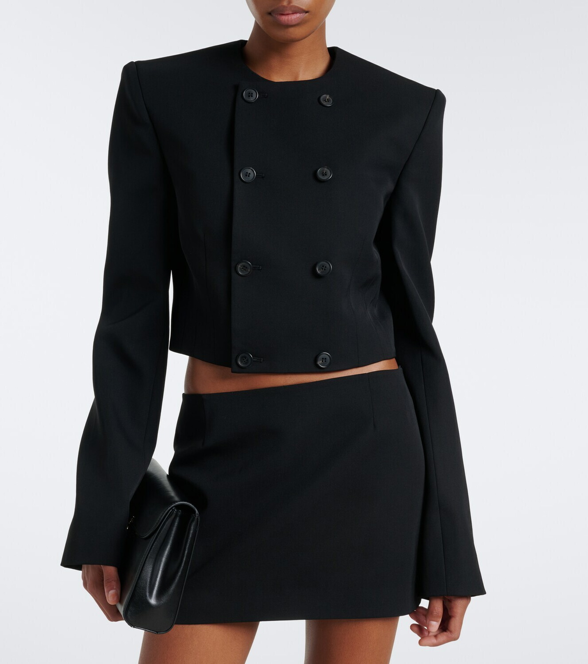 Wardrobe.NYC Cropped double-breasted virgin wool blazer