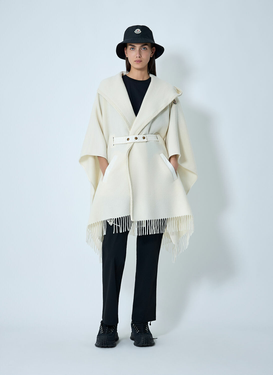 Moncler Belted Fringe Cape