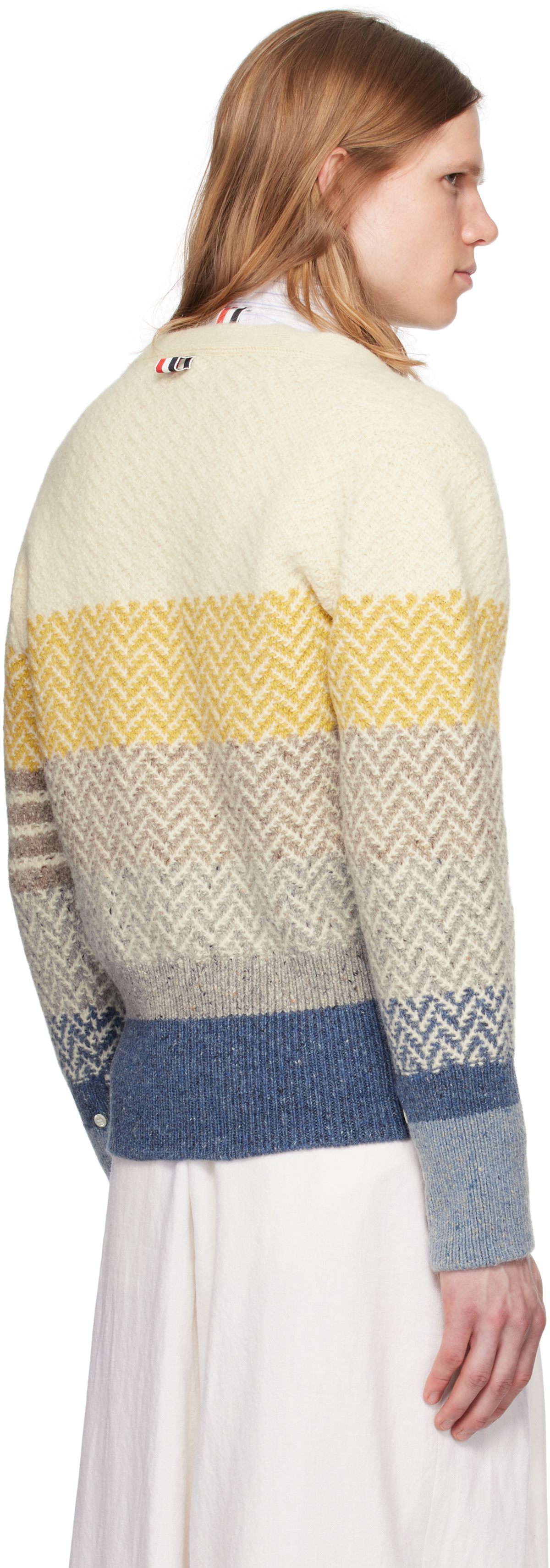 Herringbone Quilted Jacquard Cardigan Women
