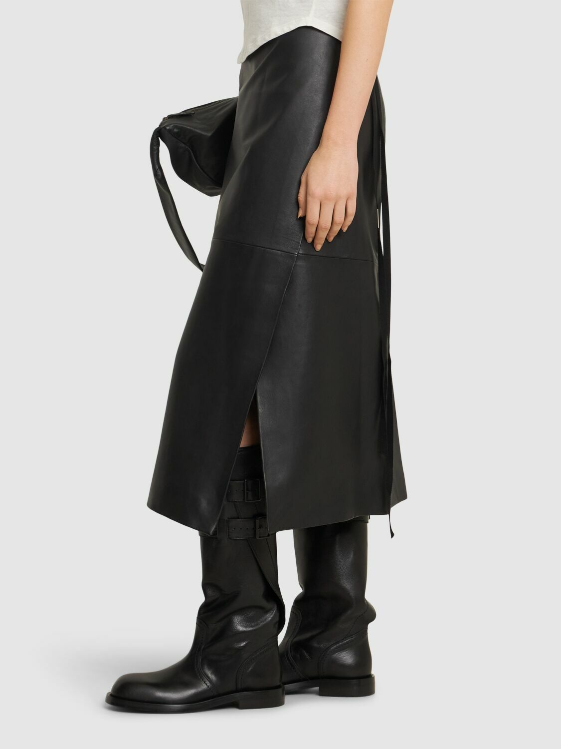 ANN DEMEULEMEESTER 45mm Ulpu Soft Leather Biker Boots Ann ANN DEMEULEMEESTER 45mm Ulpu Soft Leather Biker Boots Ann