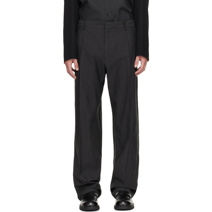 Photo: MM6 Maison Margiela Gray Wool Twill Trousers