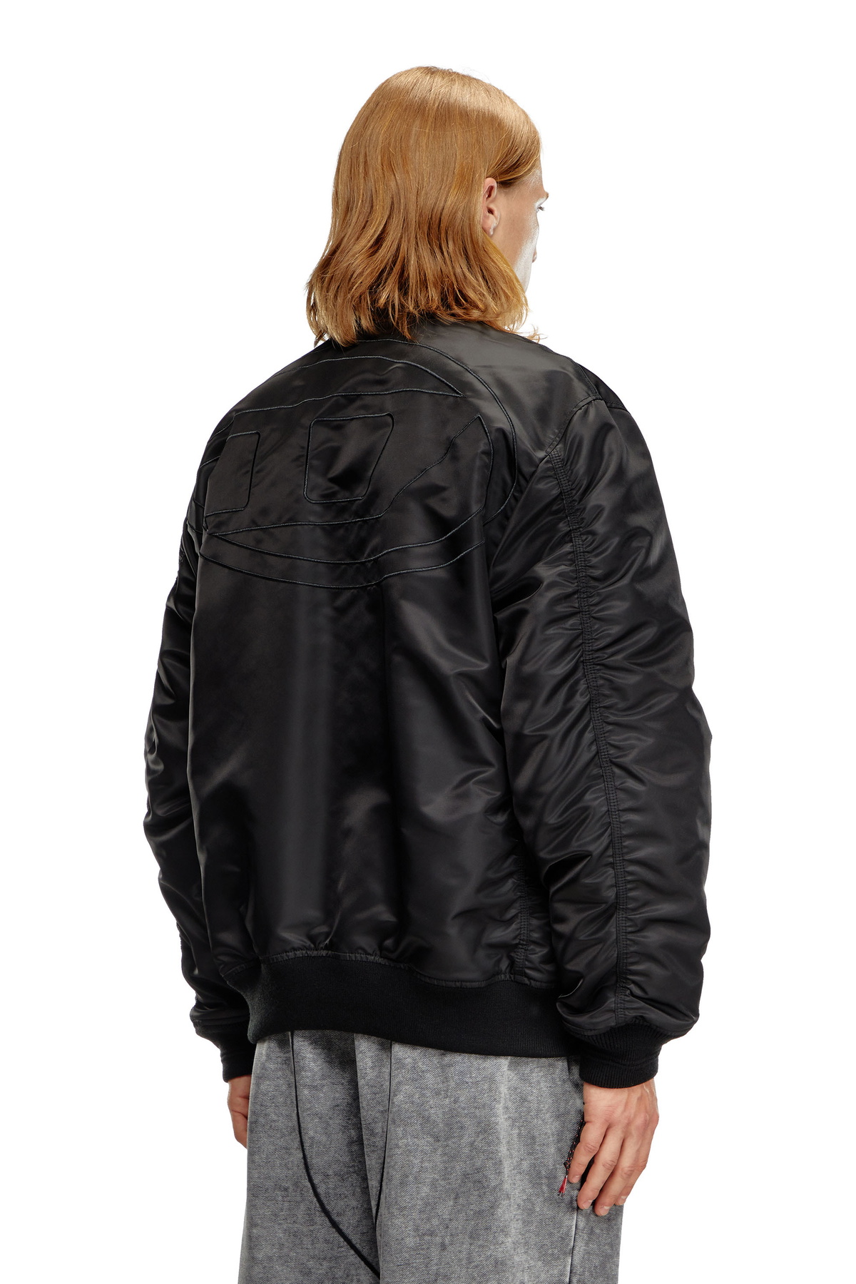DIESEL / BOMBER JACKET/ナイロンジャケット/S/ナイロン/BLK Diesel Bomber in padded nylon with Oval D - Jackets Mens in Black