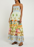 Farm Rio Aracati Printed Cotton-blend Maxi Dress Multicoloured