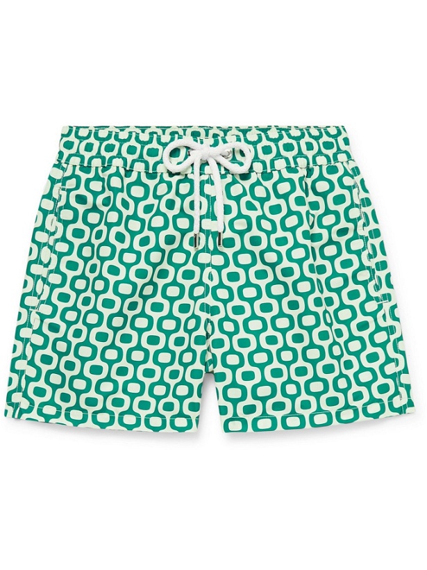 Photo: FRESCOBOL CARIOCA - Sport Slim-Fit Short-Length Printed Swim Shorts - Green