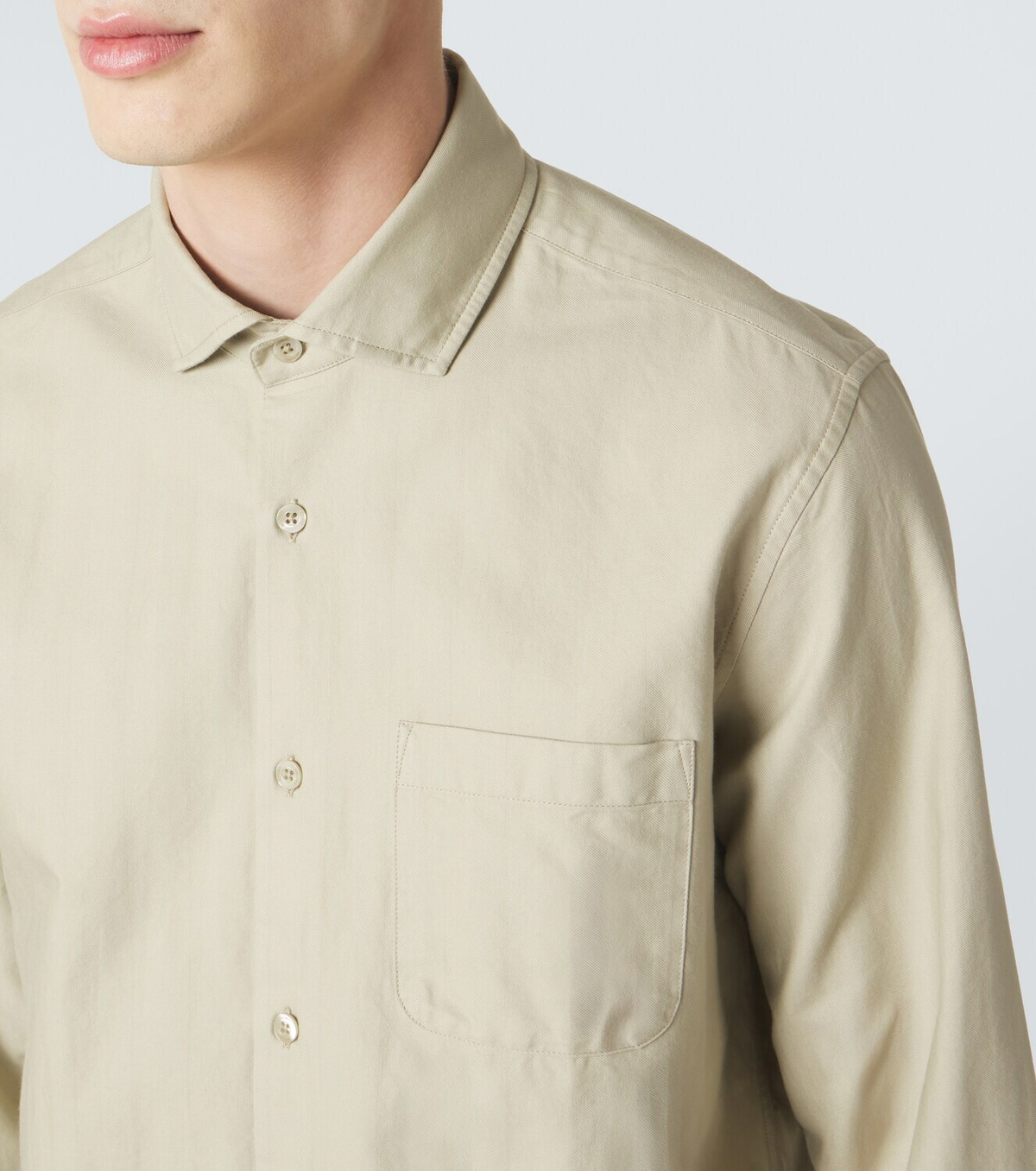 Frescobol Carioca Emilio herringbone denim shirt