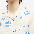 Portuguese Flannel Men's Canvas Floral Vacation Shirt in Blue