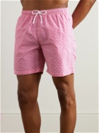 Anderson & Sheppard - Straight-Leg Mid-Length Printed Swim Shorts - Pink