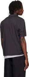 AMOMENTO Gray Mock Neck Zip T-shirt
