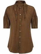 LEMAIRE - Short Sleeve Fitted Silk Shirt W/ Scarf