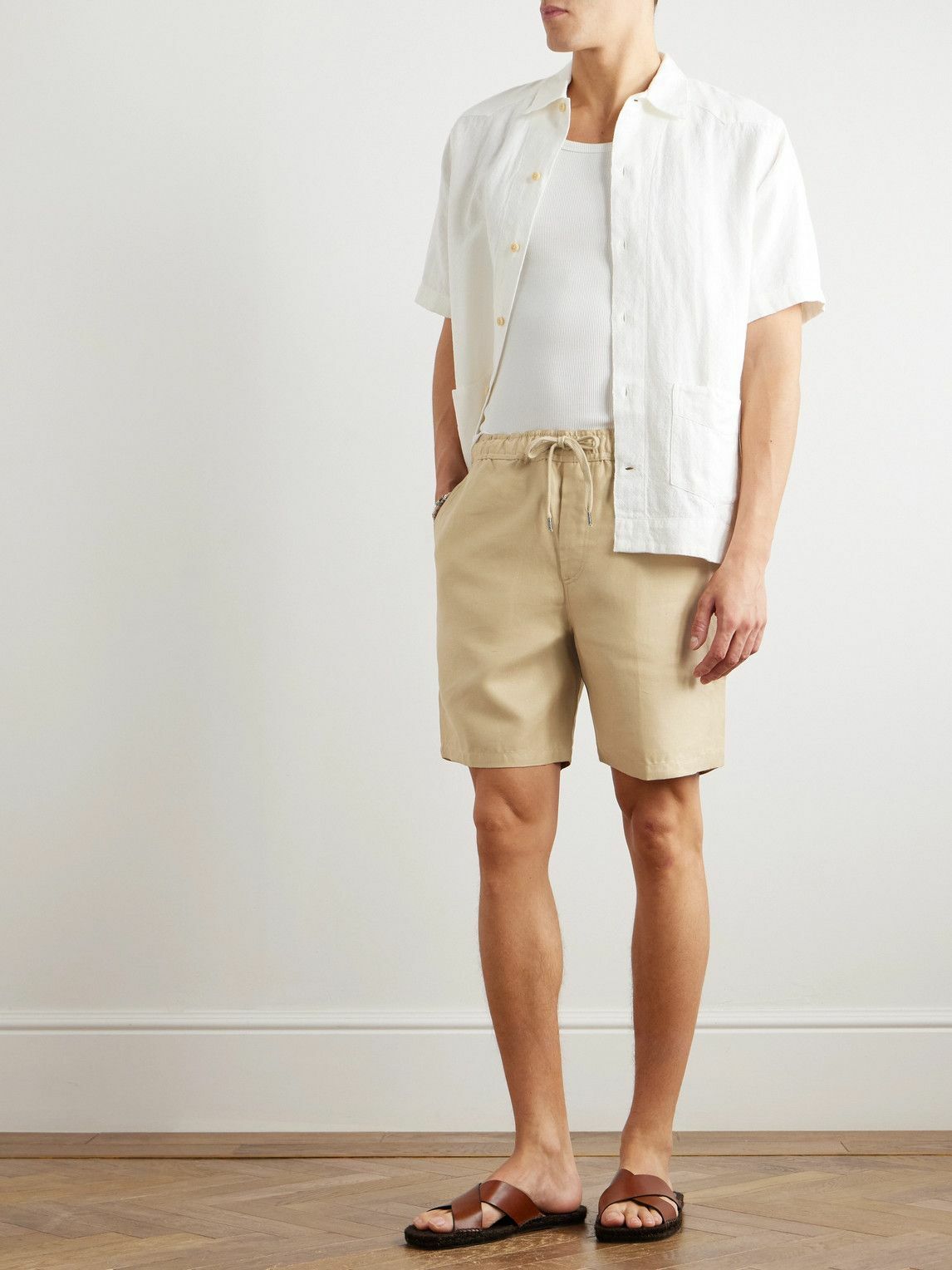 Derek Rose - Sydney 1 Straight-Leg Linen Drawstring Shorts - Neutrals
