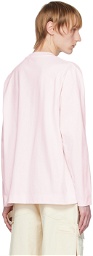 Simone Rocha Pink Embroidered Long Sleeve T-Shirt