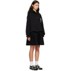 Chopova Lowena Black Fuzzy Pearl Hoodie Minidress