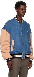 We11done Blue Varsity Denim Jacket