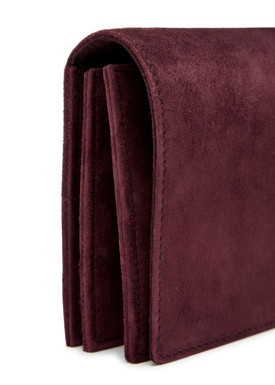 Metier Small Suede Jewellery Pouch - Burgundy - One Size