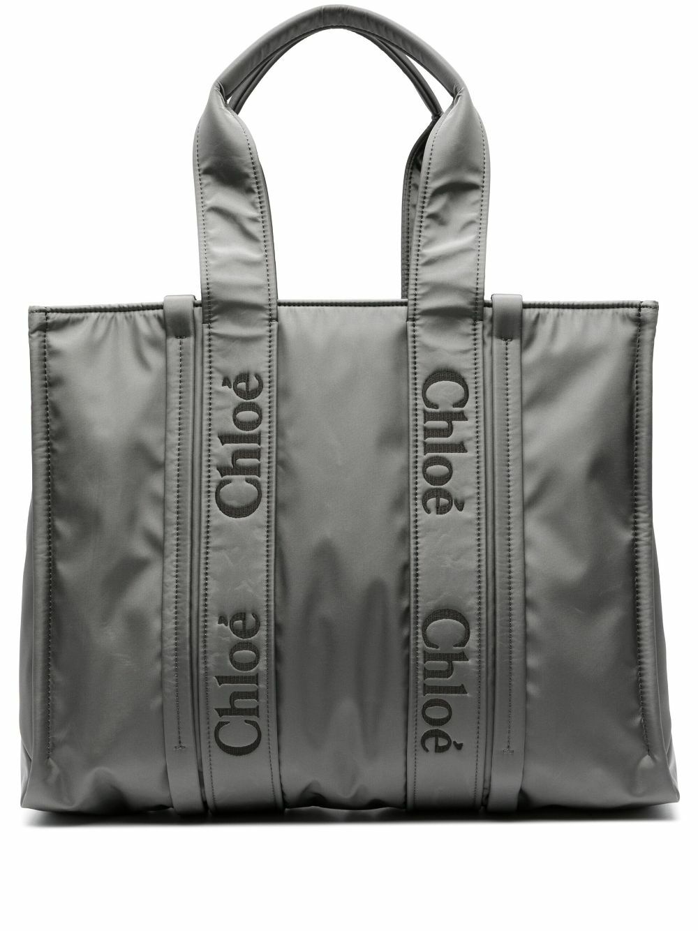 Chloé Grey Woody Large Shell Tote Bag Chloe