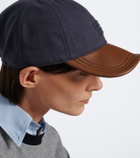 Miu Miu Leather and cotton gabardine baseball cap