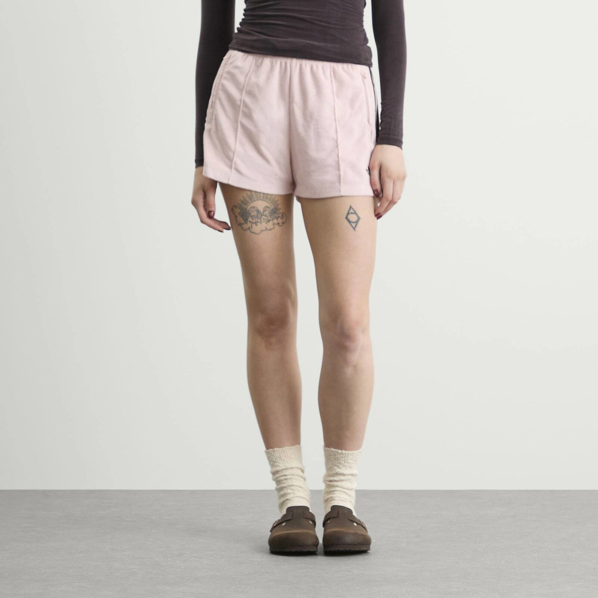 Adidas Women's Terry Towel Shorts in Sandy Pink