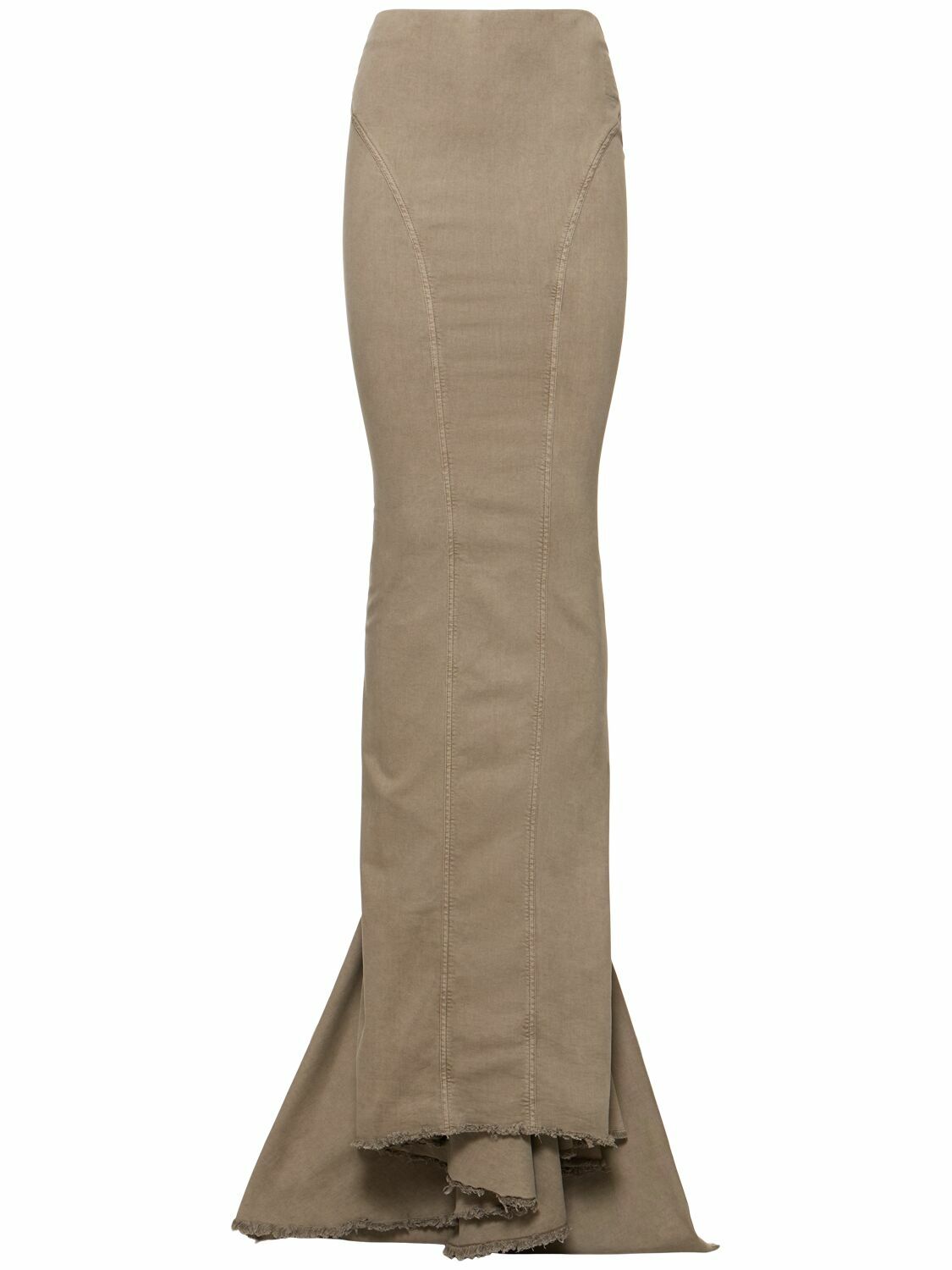 RICK OWENS DRKSHDW - Denim Long Skirt W/ Train Rick Owens
