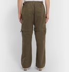 Pop Trading Company - Wide-Leg Canvas Zip-Off Cargo Trousers - Green