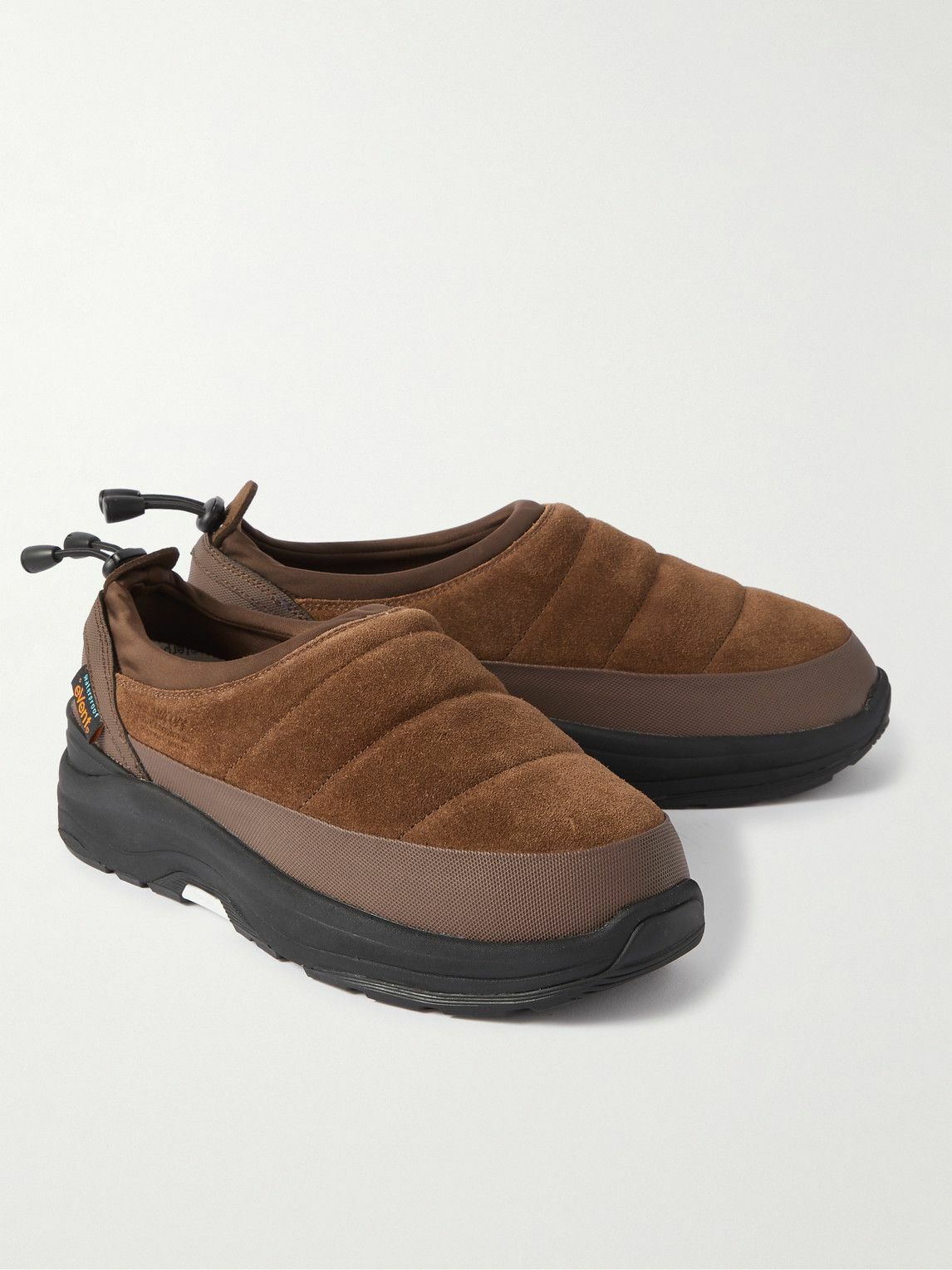 Suicoke - Pepper-Sev Leather-Trimmed Quilted Suede Slip-On Sneakers ...