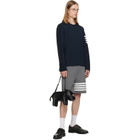 Thom Browne Navy Milano Cotton 4-Bar T-shirt