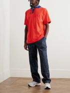 WTAPS - Logo-Embroidered Cotton-Blend Jersey T-Shirt - Orange
