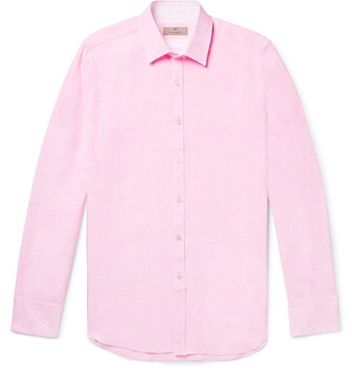 Photo: Canali - Slim-Fit Slub Linen Shirt - Pink