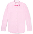 Canali - Slim-Fit Slub Linen Shirt - Pink